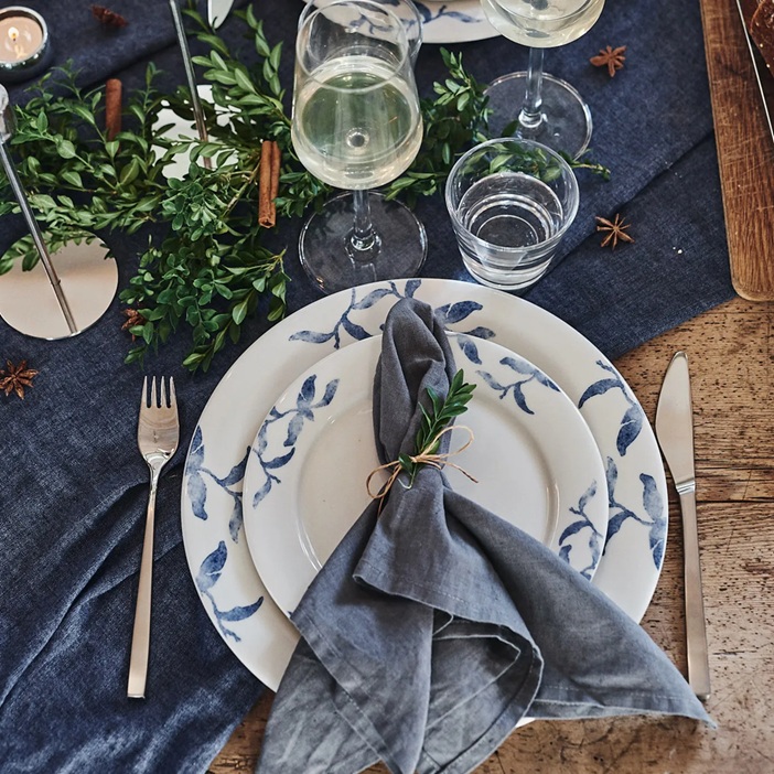 Havspill Servise Scandi Living Blått Hvitt