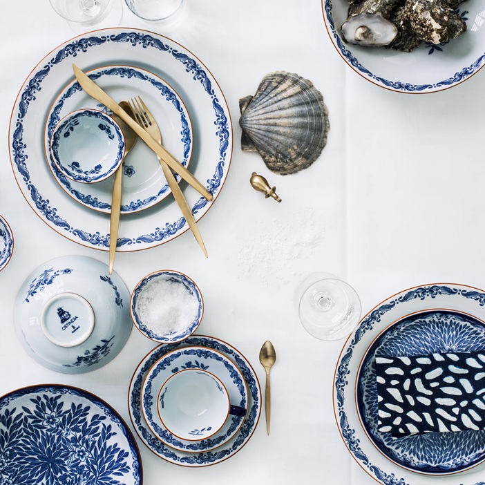 Rörstrand Ostindia Servise Hvit Blå