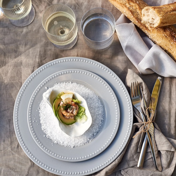 Scandi Living Dots Grå Tallerken