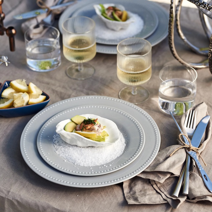 Scandi Living Dots Grått Servise